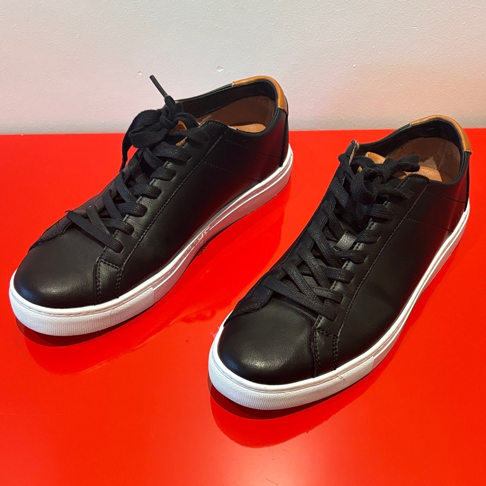 BYLT Basics Black Leather Sneakers with White Soles